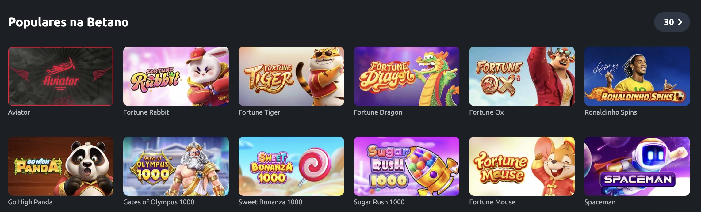 Jogos populares da Betano
