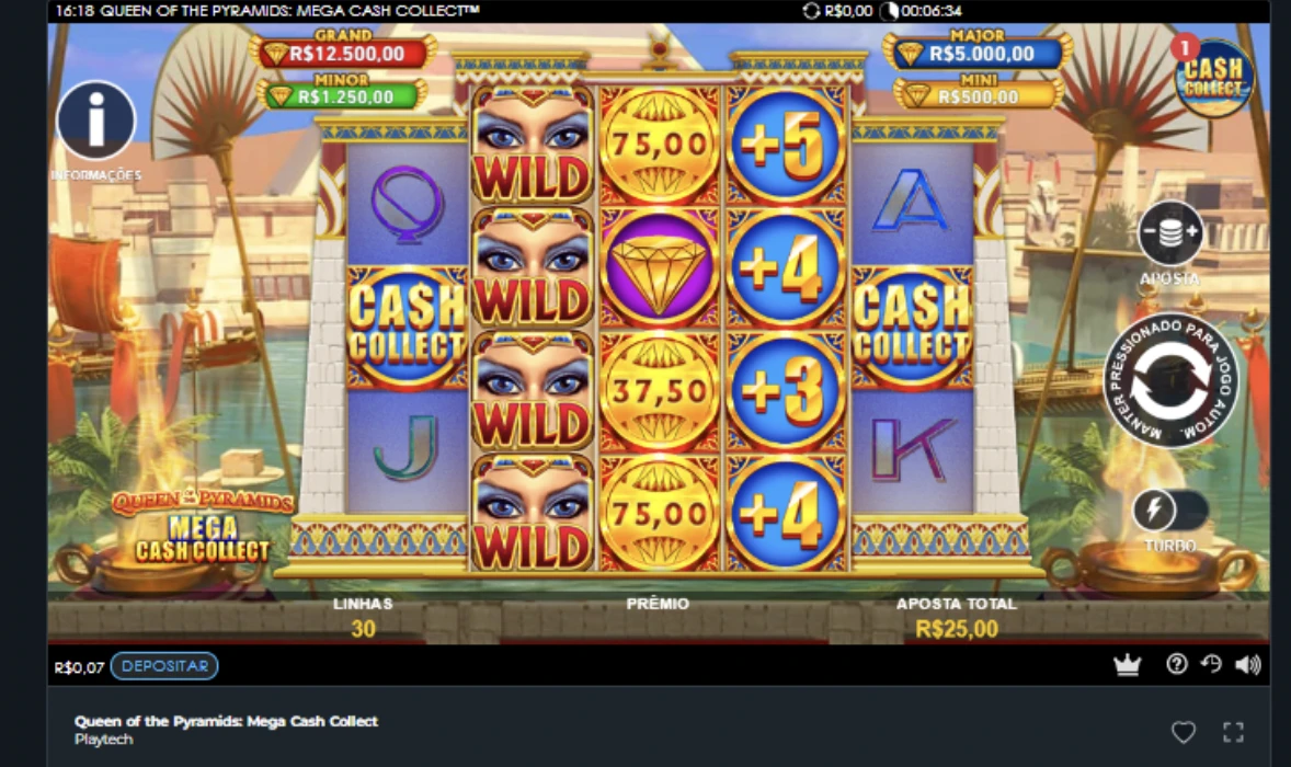 Como jogar Queen of the Pyramids Mega Cash Collect grátis 