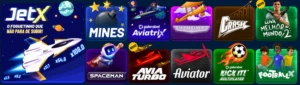 Jogos crash disponíveis na Galera Bet