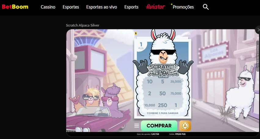 Raspadinha online na Betboom Brasil