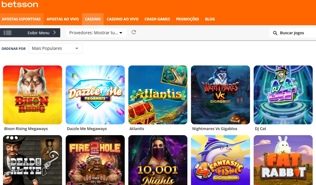 A melhor seleção de jogos de cassino você encontra na Betsson Brasil