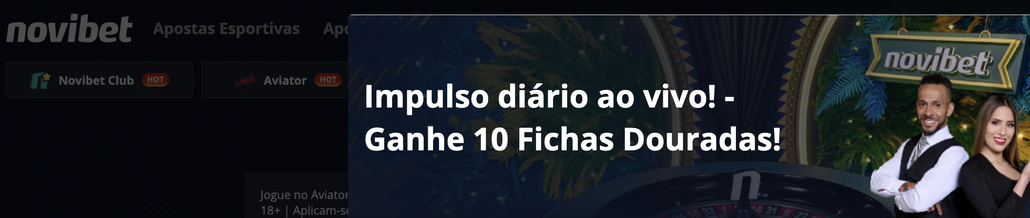 O impulso diário garante prêmios todos os dias no cassino da Novibet