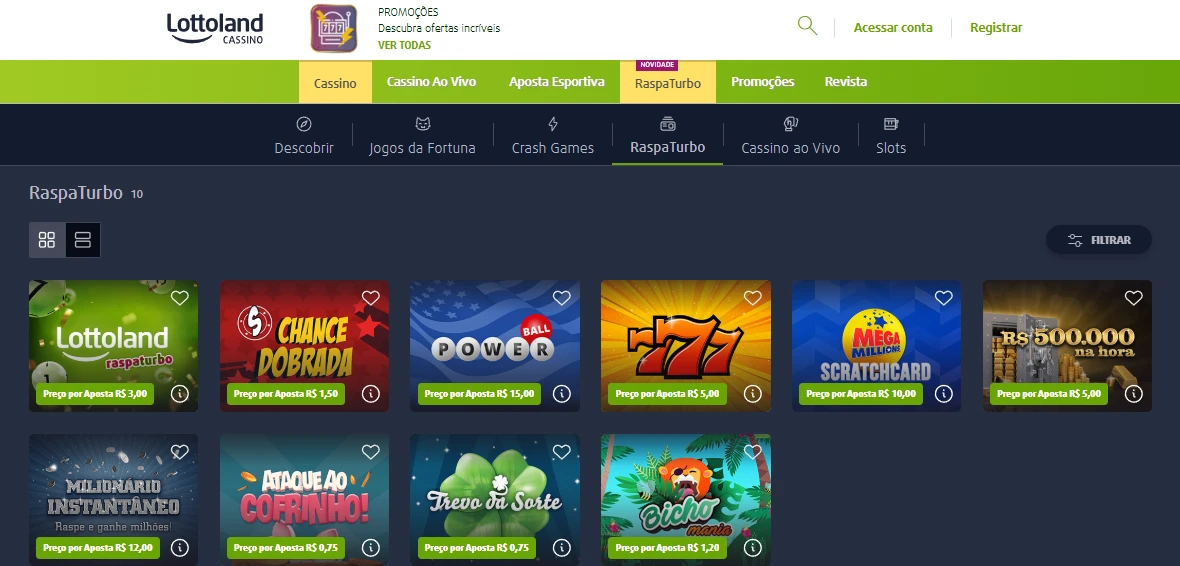 Jogos do RaspaTurbo na oferta Lottoland
